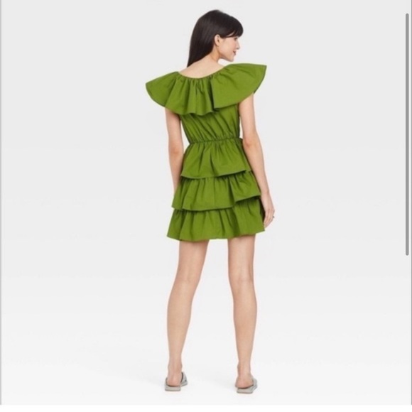 A New Day Green Ruffle Mini Dress - Picture 2 of 7